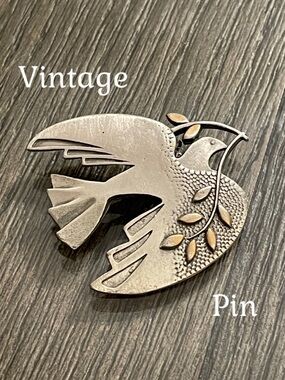 Tom Reardon & Kathleen Doyle Handcrafted Mixed-Metal Peace Dove Brooch